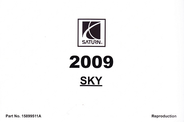 2009 Saturn Sky Owner's Manual